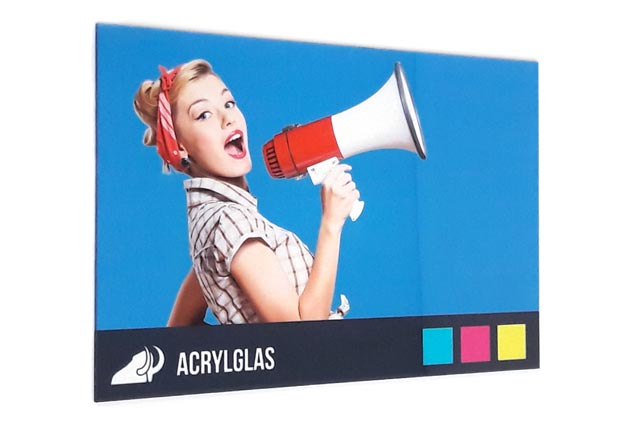 Acrylglas Werbeschild bedruckt